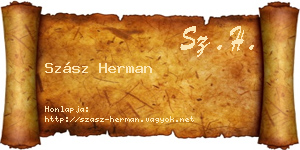 Szász Herman névjegykártya