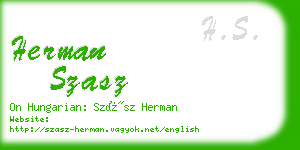 herman szasz business card